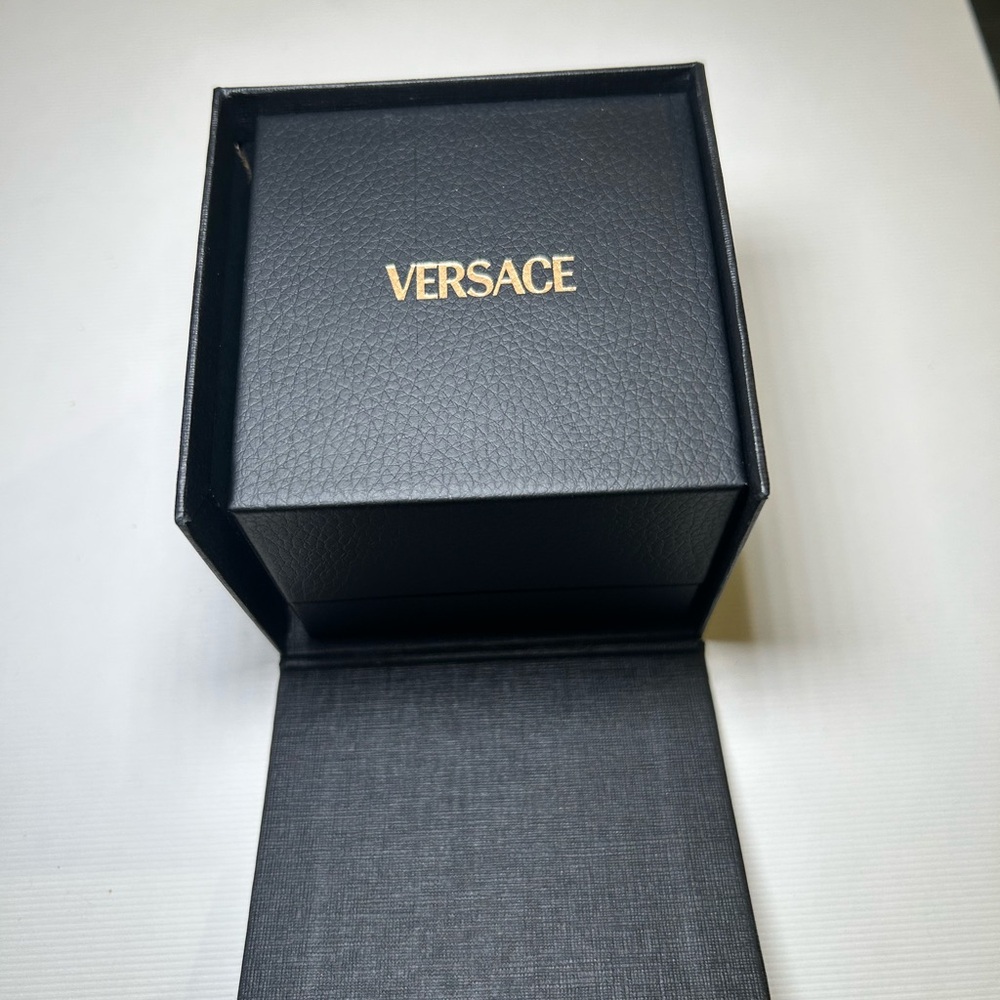 Versace Gold Logo Earrings - Picture 3 of 5